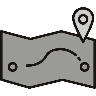 harita konumu pin simgesi ile doldurulmuş dış hat biçimi