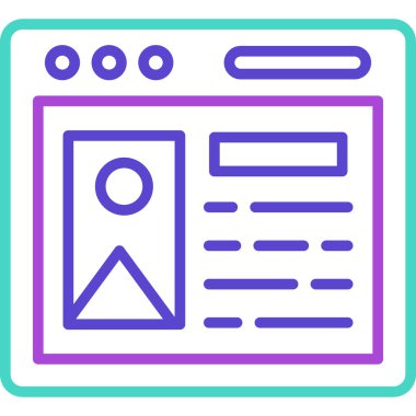 tarayıcı web sayfası simgesi, vektör illüstrasyonu