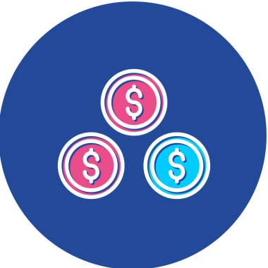 Para sikkeleri. Web simgesi basit illüstrasyon