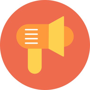 Tek bir izole edilmiş megafon simgesinin vektör çizimi