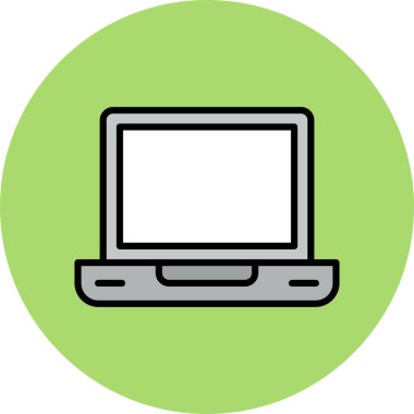 bilgisayar ekranı simgesi. ana hat bilgisayar monitörü vektör rengi düz izole