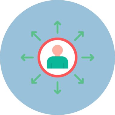 Çember simgesi olan bir adamın vektör çizimi