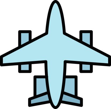 düzlem ikonu vektör illüstrasyonu