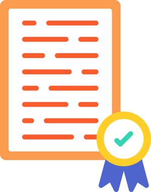 Sertifika ikonu vektör illüstrasyonu