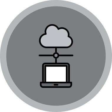 Bulut hesaplama simgesi vektör illüstrasyonu