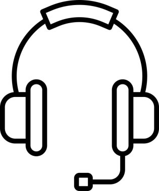 Kulaklık müzik kulaklığı simgesi ana hatları biçiminde