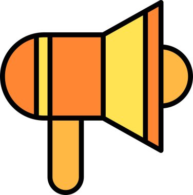 Bullhorn simgesi, vektör illüstrasyonu