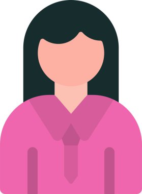 Kadın insan ikonu, vektör illüstrasyonu. Avatar avatarı