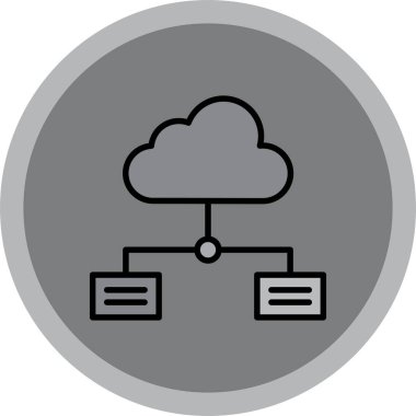 Bulut hesaplama simgesi vektör illüstrasyonu