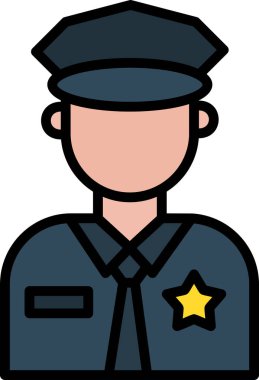 Polis memuru ikonu. Polis vektör simgesinin düz tasarımı