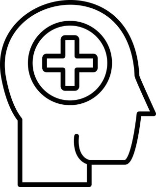 Beyin. Web simgesi basit tasarım