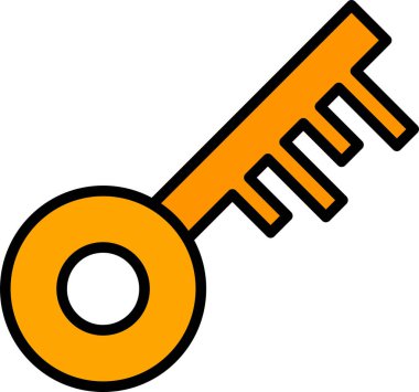 Anahtar simgesi. Vektör illüstrasyonu beyaz arkaplanda izole edildi