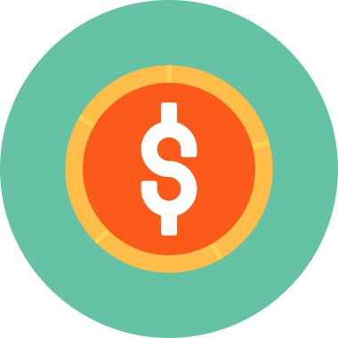 Dolar işareti vektör simgesi, basit tasarım