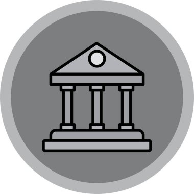 Banka binası simgesi vektör illüstrasyonu