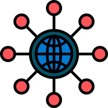 ağ bağlantı simgesi. Web için ağ bağlantı vektör simgelerinin basit illüstrasyonu