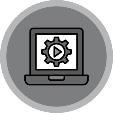 ayar simgesi olan dizüstü bilgisayar, satır biçimi