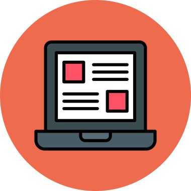 dizüstü bilgisayar simgesi, vektör illüstrasyonu