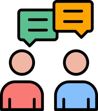 Bir grup insan sohbet ikonu. sohbet sohbet vektör simgesi renk düz izole
