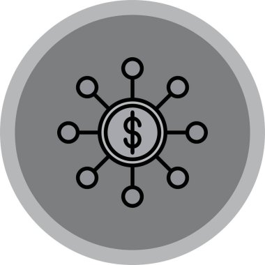 Dolar. Web simgesi basit illüstrasyon