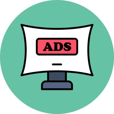 reklam reklam simgesi ile doldurulmuş - taslak biçimi