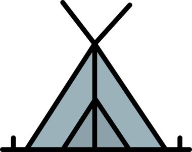 Kamp çadırı ikonu. kamp çadırı vektör simgesi düz tasarım çizgisi