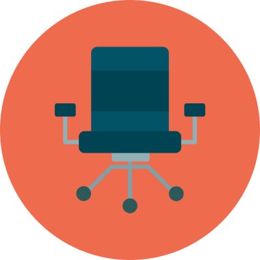 Beyaz arka planda ofis sandalyesi, illüstrasyon, vektör.