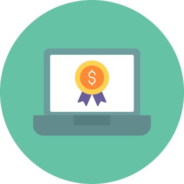 çevrimiçi bankacılık düz vektör simgesi