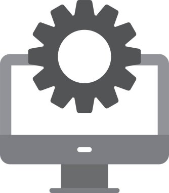 bilgisayar ayarı dişli simgesi düz biçimli