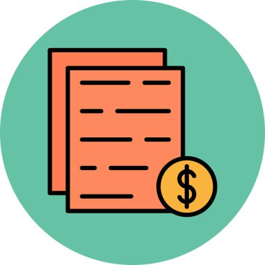 Bir belge simgesinin vektör illüstrasyonu