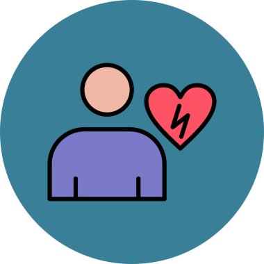 Kalp ikonu vektör illüstrasyonu