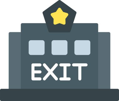 Düz simge, vektör illüstrasyonundan çık