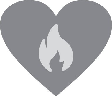 kalp alev vektör simgesi