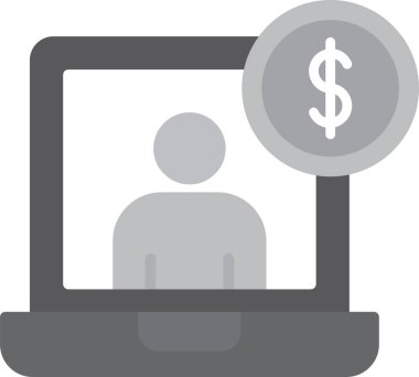 çevrimiçi alışveriş düzlüğü simgesi, vektör illüstrasyonu