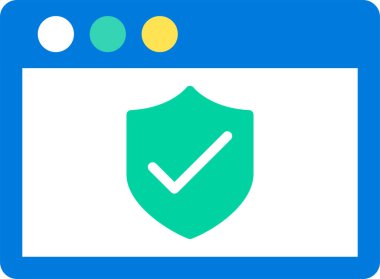 Web güvenlik simgesi, vektör illüstrasyonu