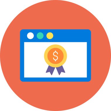 Bilgisayar monitörü. Web simgesi basit illüstrasyon