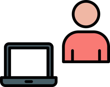 Online eğitim. Basit vektör illüstrasyonu