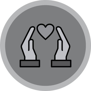 Aşk elleri. Web simgesi basit illüstrasyon