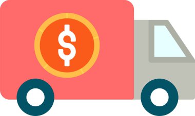 dağıtım kamyonu ikonu vektör çizimi