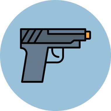 tabanca ikonu. düz renk vektör çizimi.