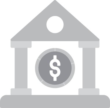 Banka Basit Vektör Simgesi İllüstrasyonu