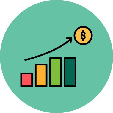 İş grafiği Web simgesi basit illüstrasyon