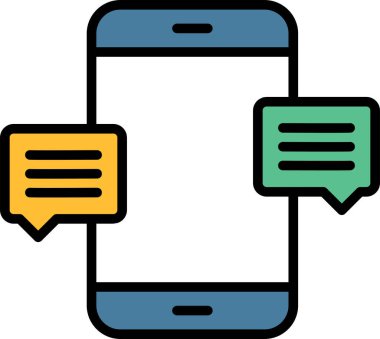 mobil mesaj simgesi. akıllı telefon mesajı vektör simgesi rengi düz izole