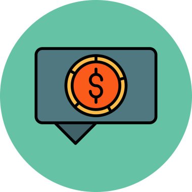 Dolar. Web simgesi basit illüstrasyon