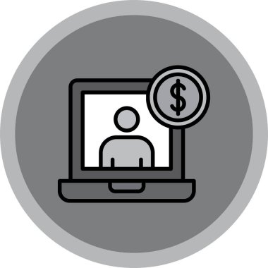 Para için. Web simgesi basit illüstrasyon