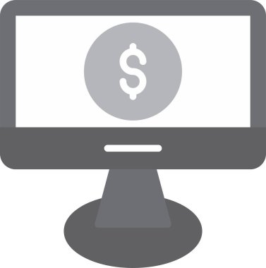 Bilgisayar monitörü. Web simgesi basit illüstrasyon