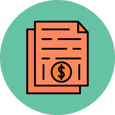 Fatura. Web simgesi basit illüstrasyon