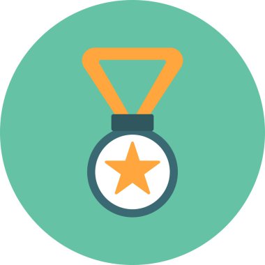 Madalya Basit Vektör Simgesi İllüstrasyonu