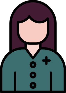 Kadın. Web simgesi basit illüstrasyon