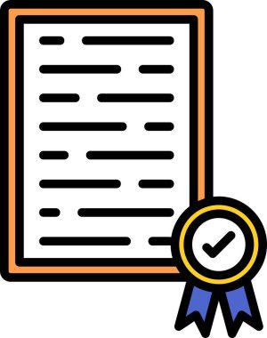 Sertifika. Web simgesi basit illüstrasyon