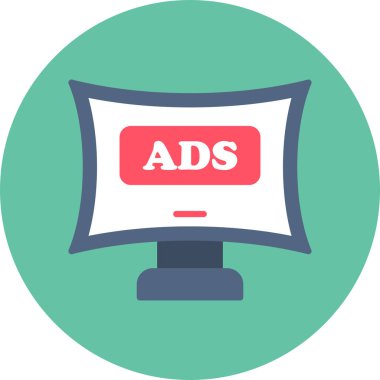 reklam reklam ikonu doldurulmuş - taslak biçimi